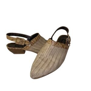 VNTG PREVATTA woven block heels 6